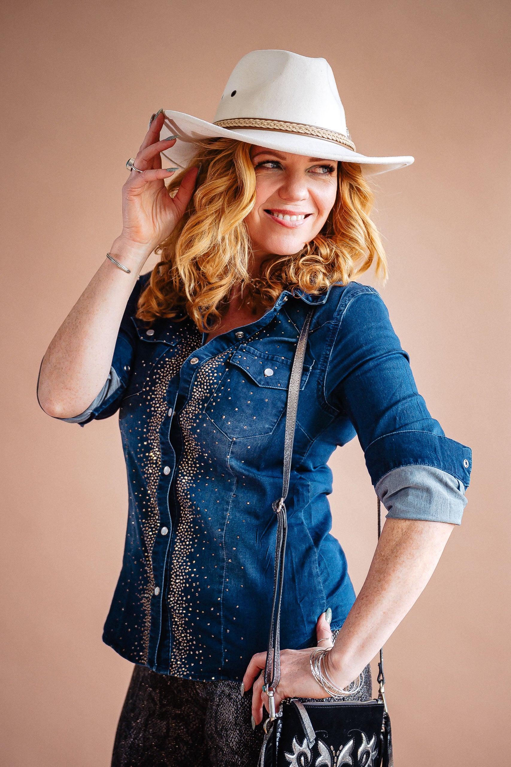 Rhinestone Denim Shirt