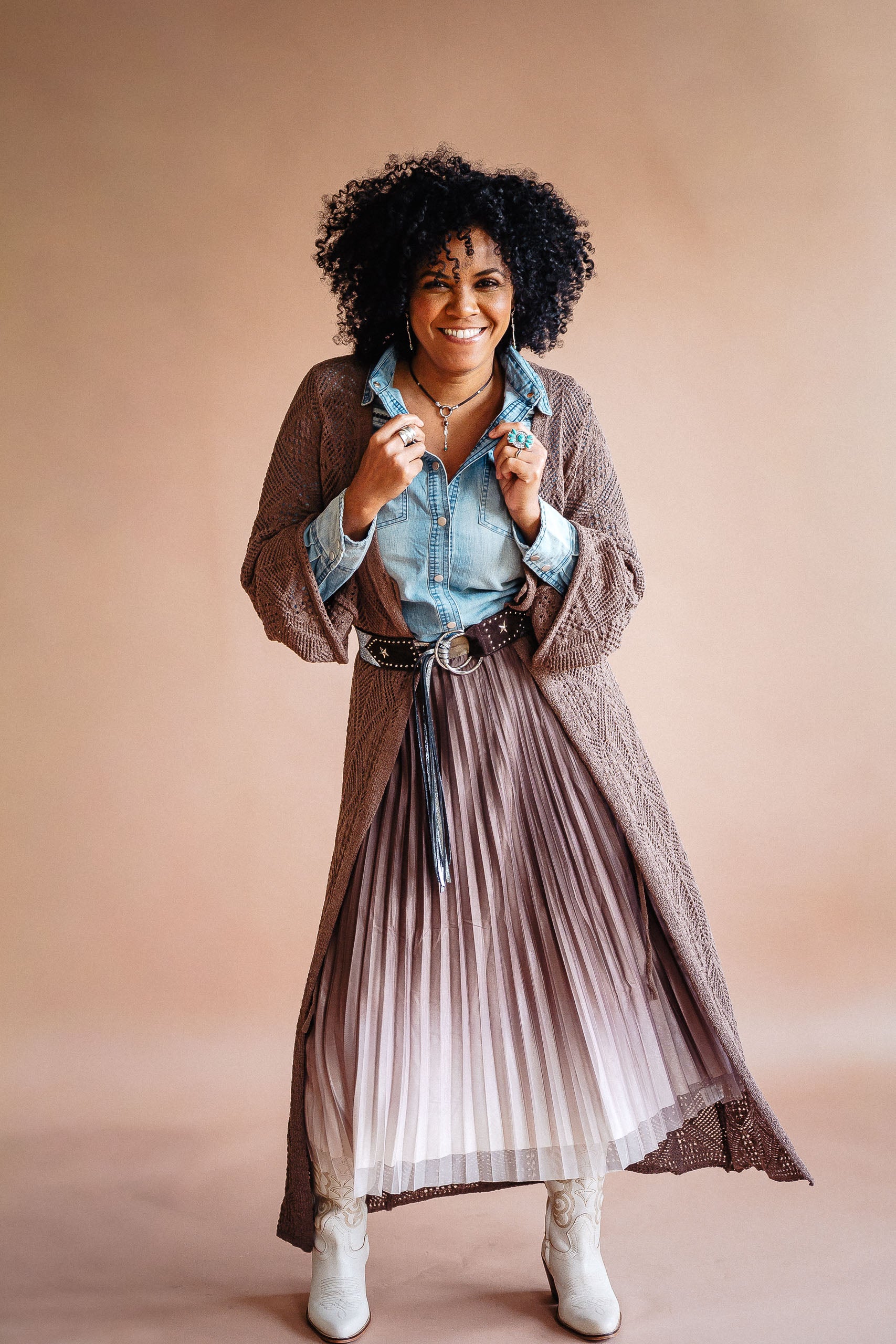 'Cookies & Cream' Maxi Skirt