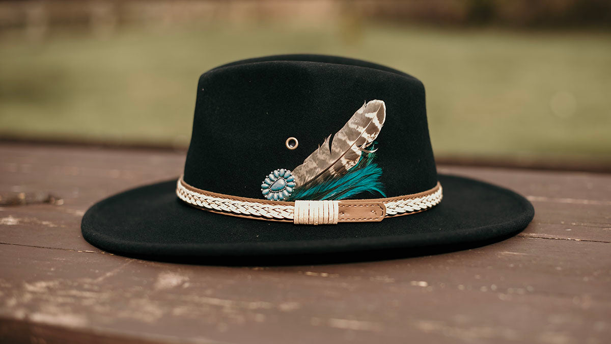 Black /Peacock Blue Western Hat