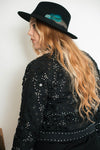 Black Embroidered Boho Jacket