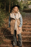 Long Shearling Gilet - Camel