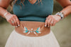 Feather Quartz Leather Waist Belt