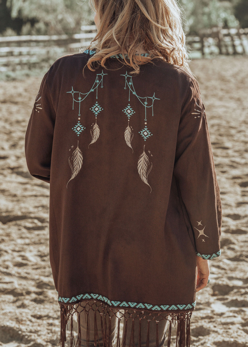 'Champagne Wings' Chocolate Kimono Jacket