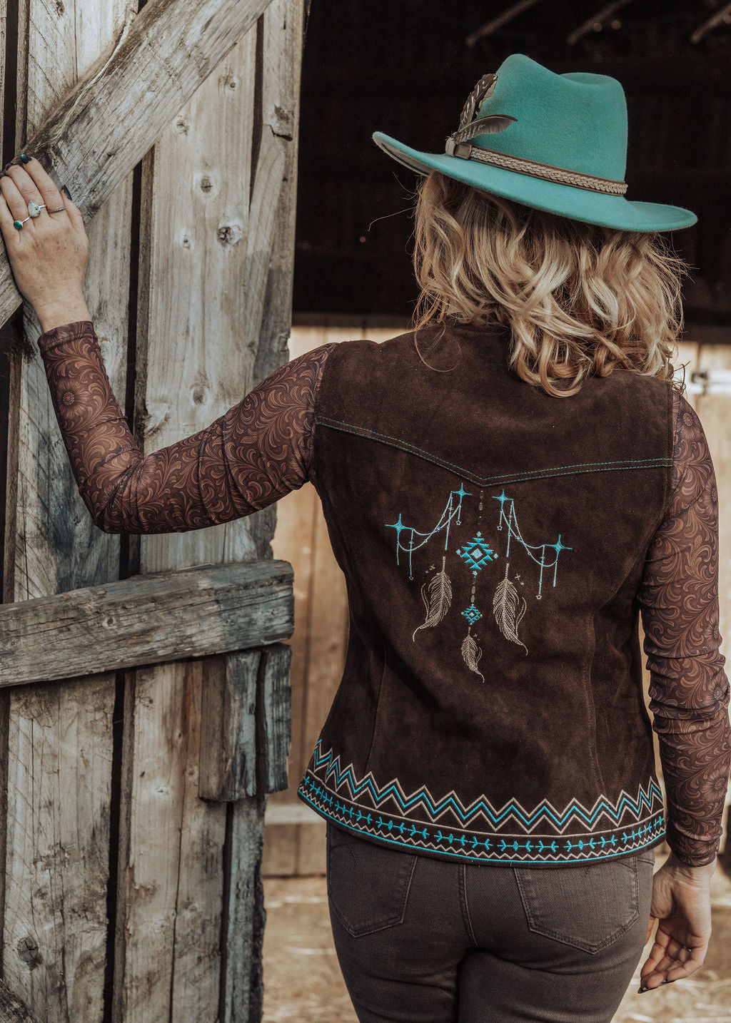 'Wings' Chocolate Suede Waistcoat