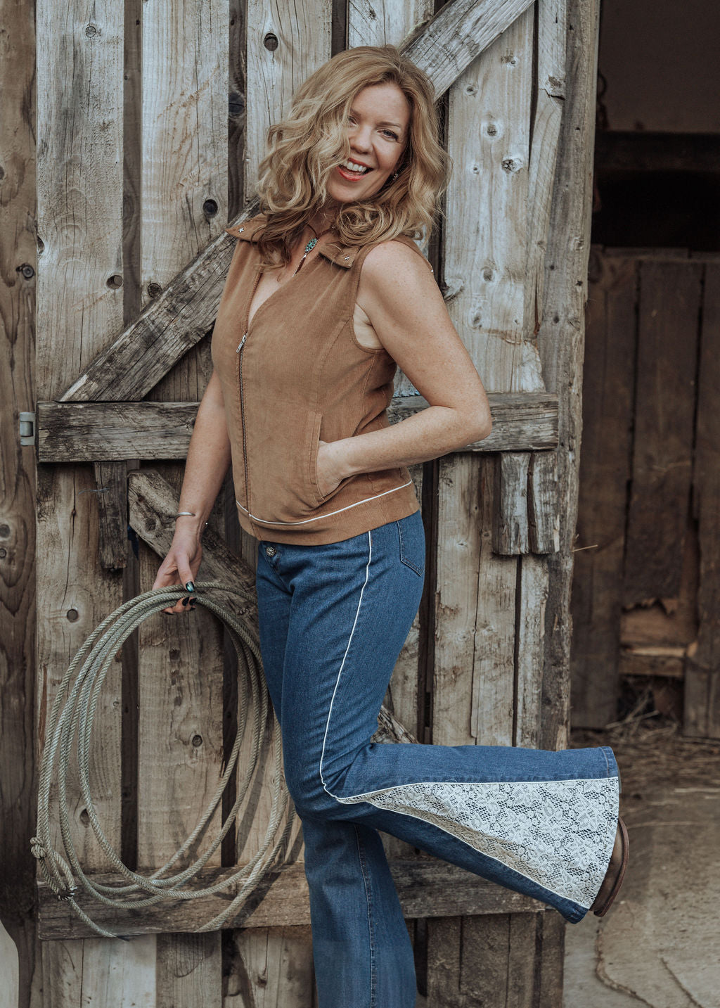 'Denim Dreamer' Lace Flares