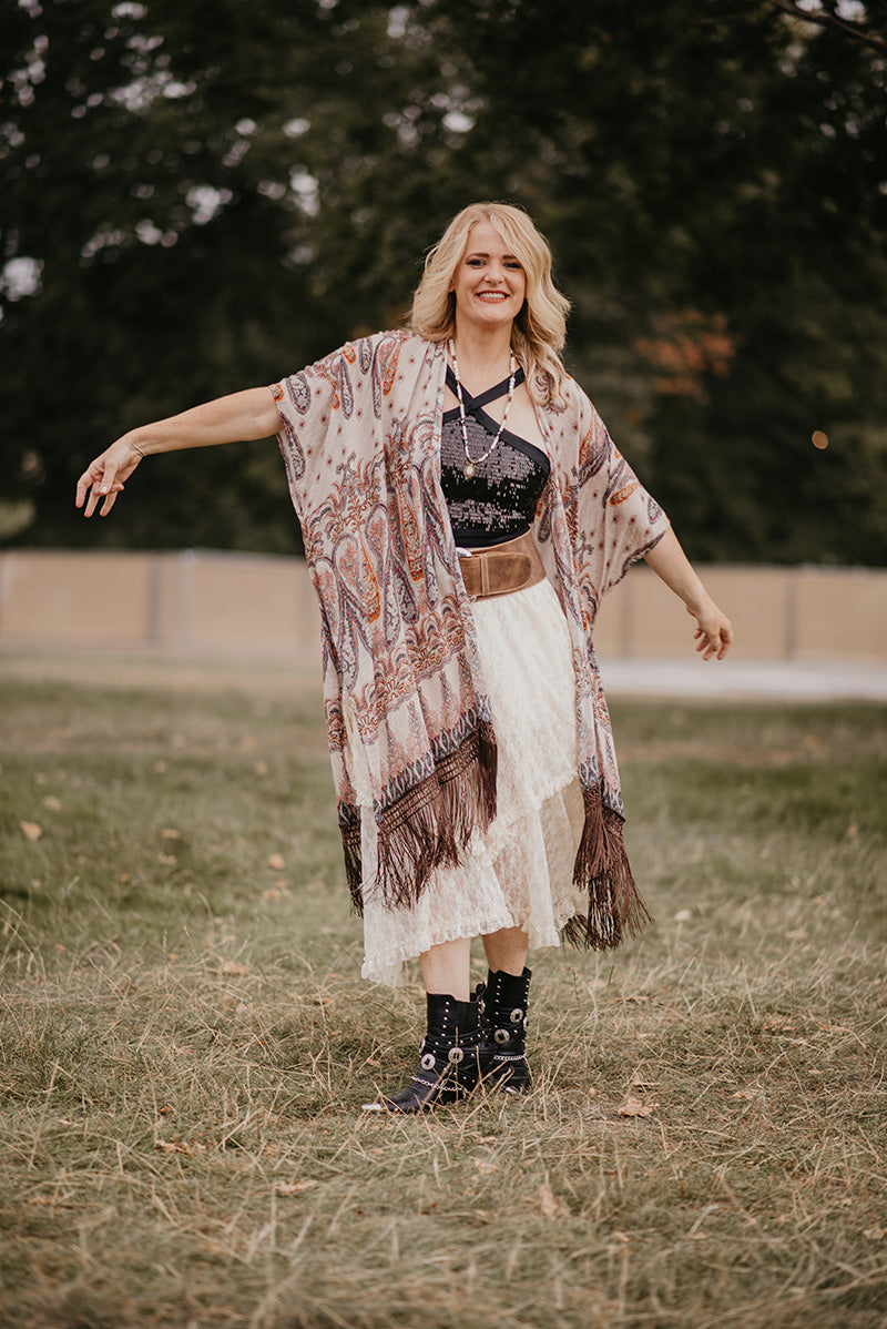 Fringed Darlin' Kimono - Boho Buffalo Accessories