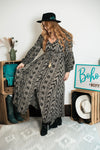 Ikat Maxi Dress Grey/Black