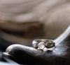 Round Moonstone Feather Ring