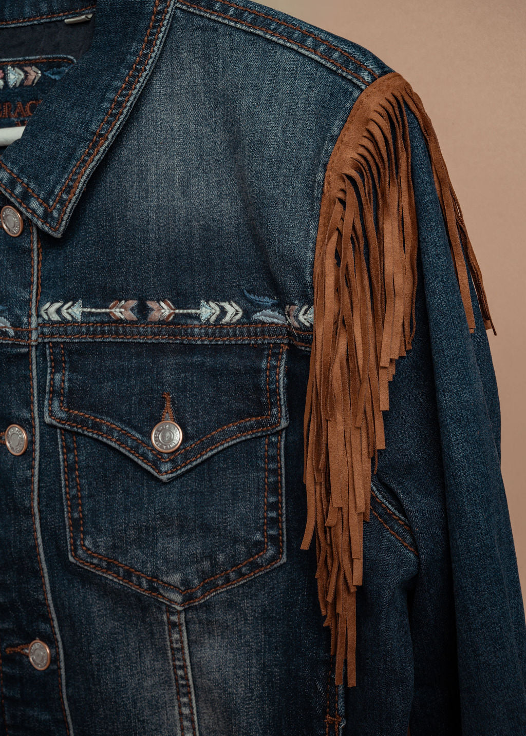 Longhorn Denim Fringe Jacket