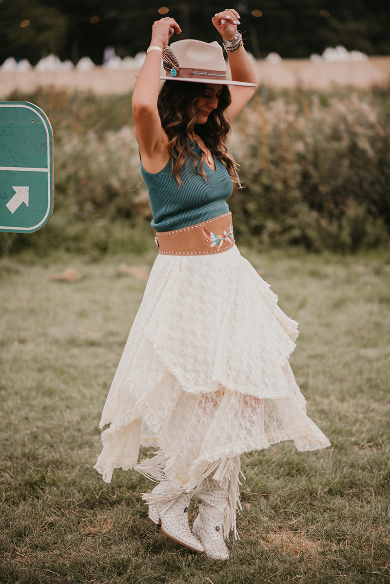 Ivory Lace Handkerchief Skirt