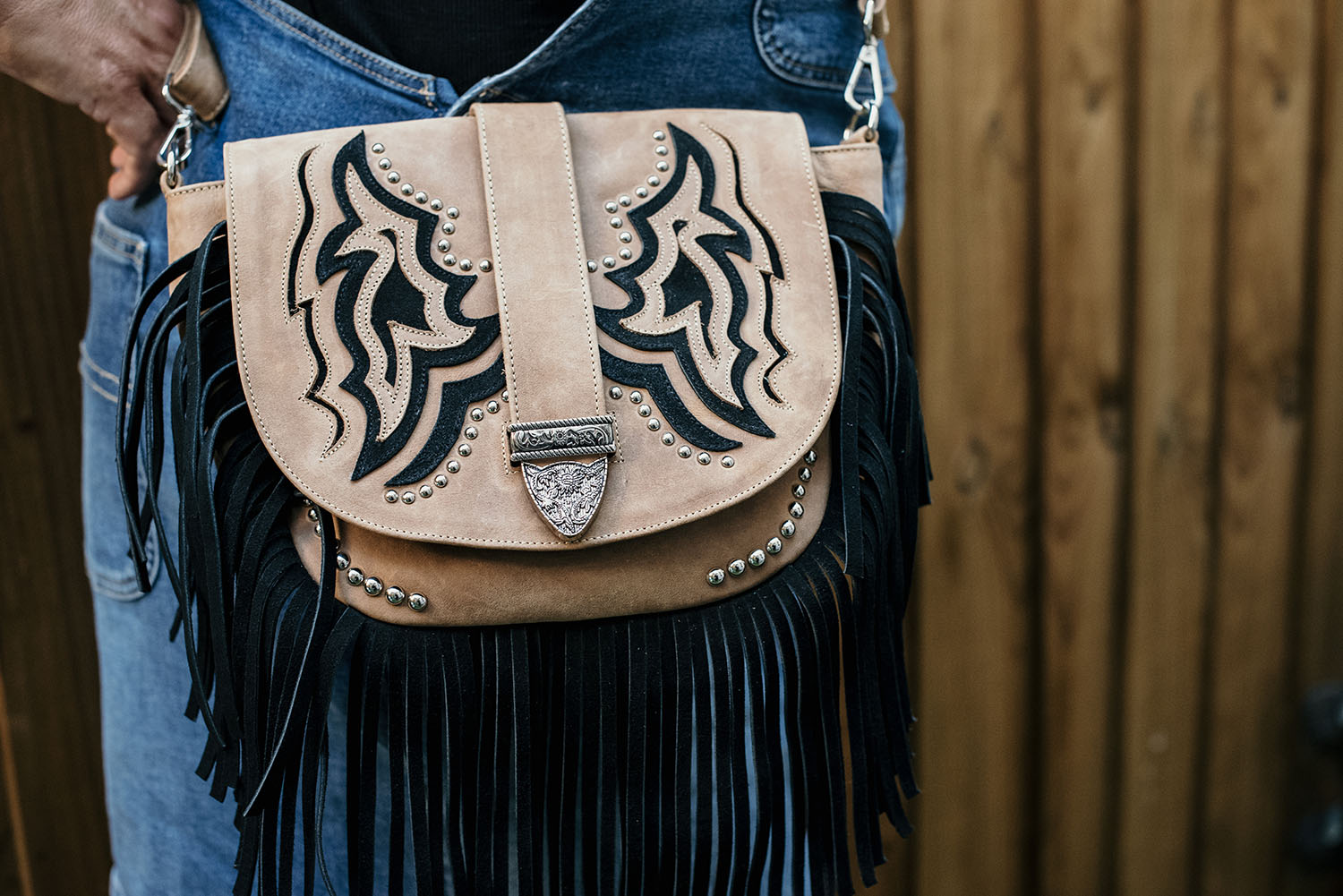 Camel Western Fringe Shoulder Bag