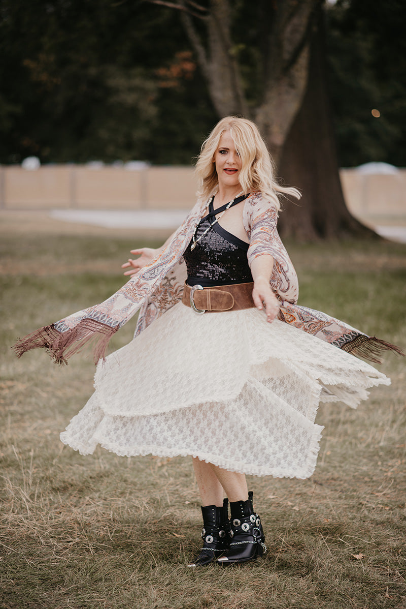 Ivory Lace Handkerchief Skirt