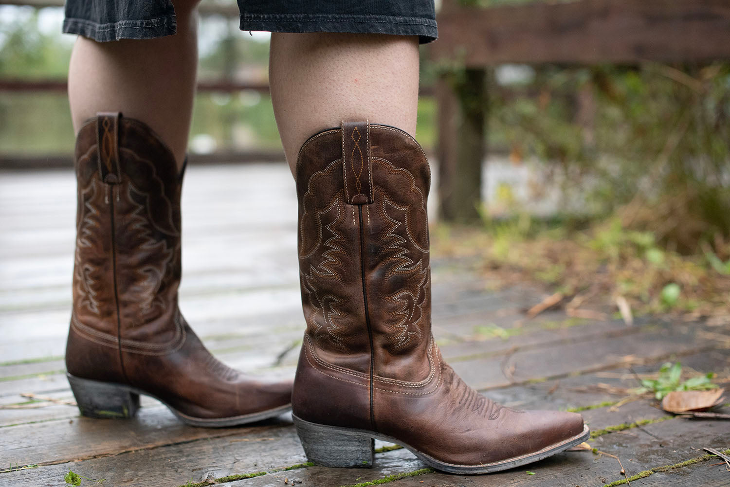 Brown Wide Calf Western Boots