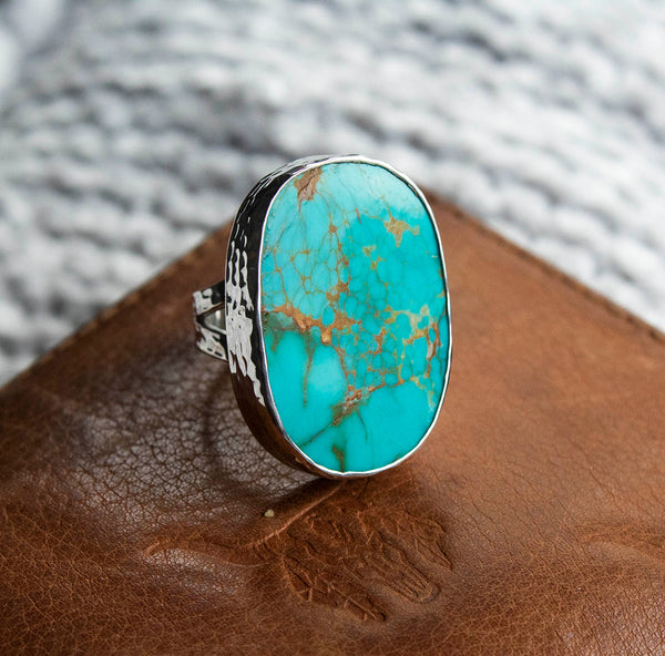 Chunky Turquoise Slice Ring