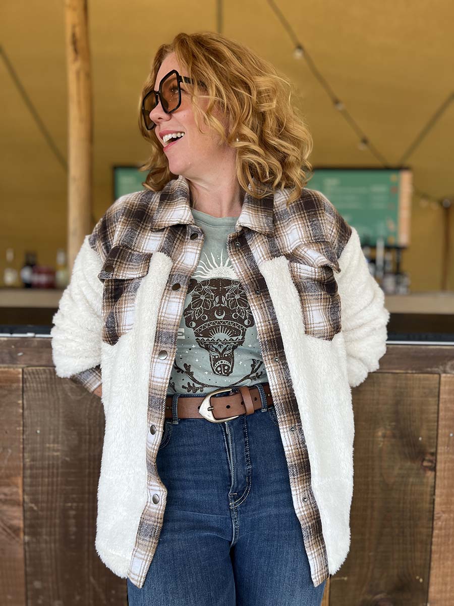 Cream Plaid Soft Shacket