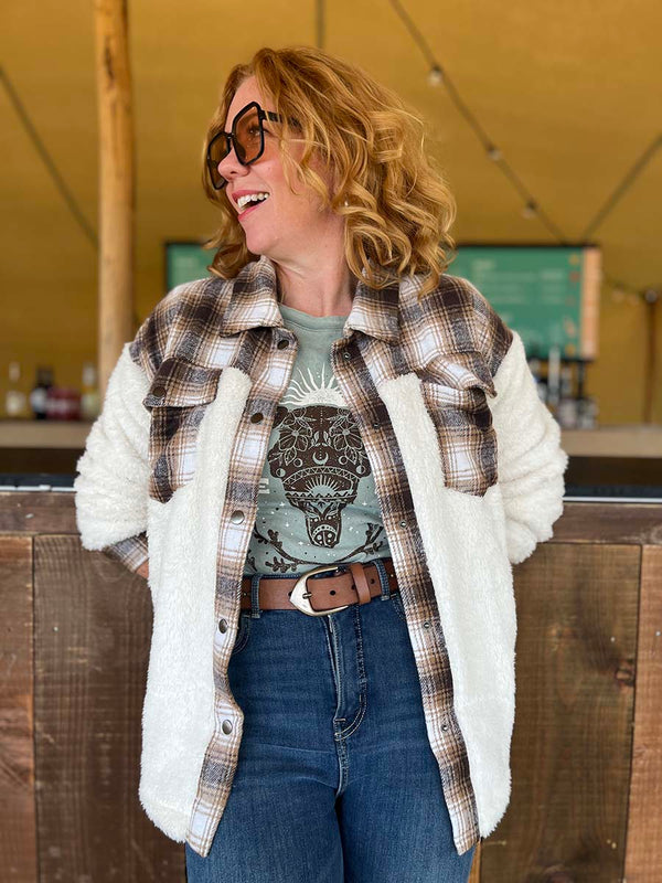 Cream Plaid Soft Shacket