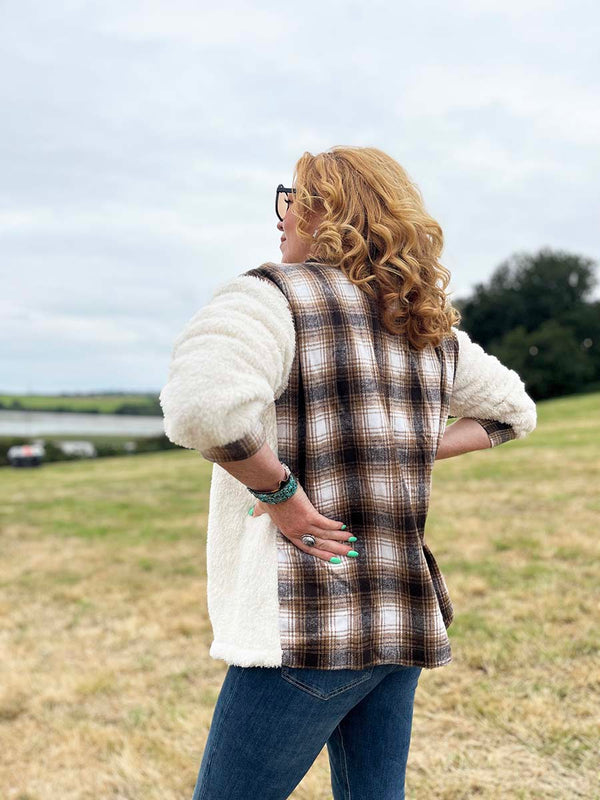 Cream Plaid Soft Shacket