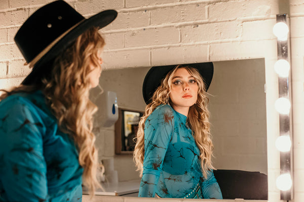 Black Diamante Feather Western Hat