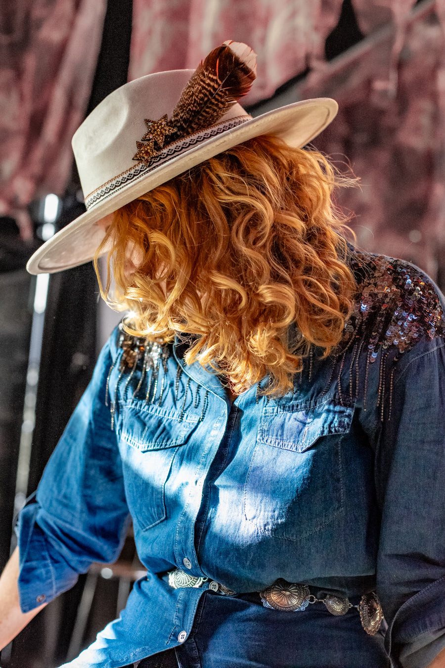 Western Sparkle Denim Shirt - Boho Buffalo Accessories