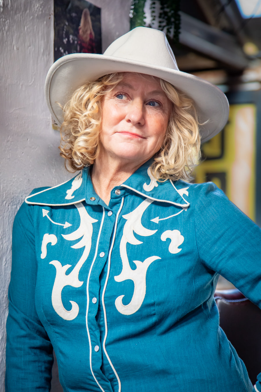Teal Western Shirt (Plus)