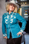 Teal Western Shirt (Plus)