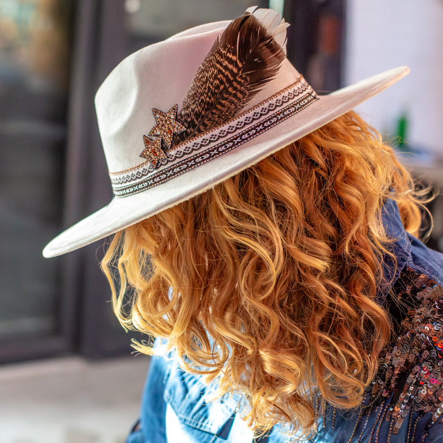 Cream Cosmic Fedora Hat