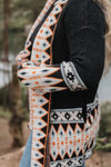 Black Aztec Cardigan   - Inclusive Sizing