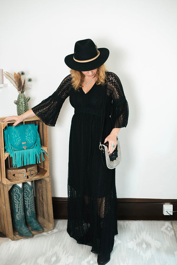 Black Lace Maxi Dress