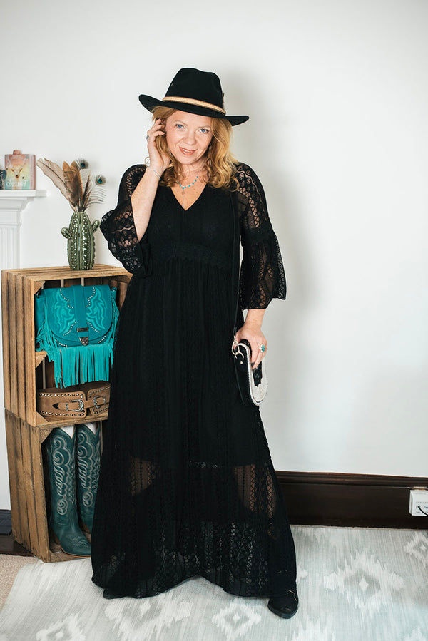 Black Lace Maxi Dress