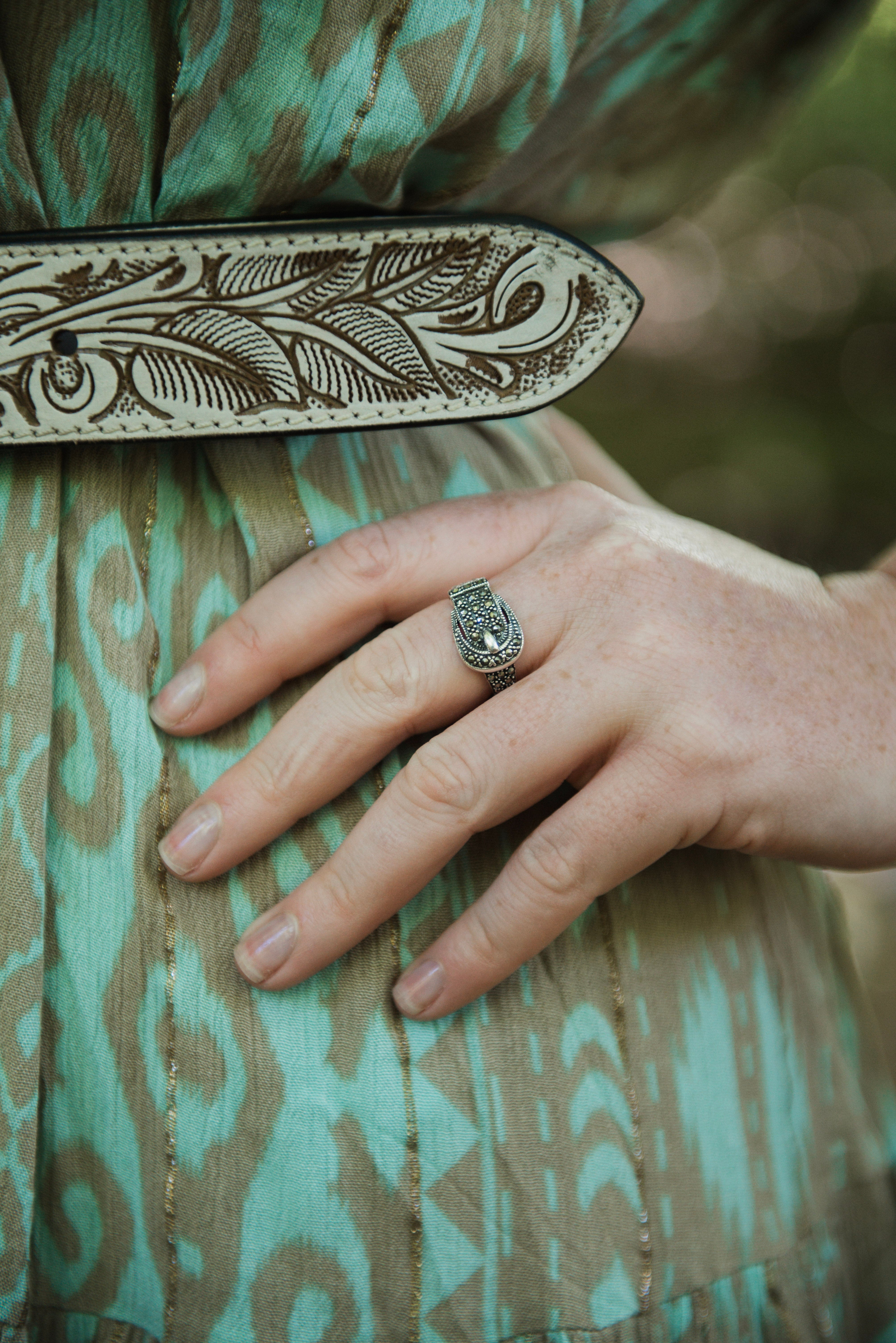 Marcasite Buckle Ring