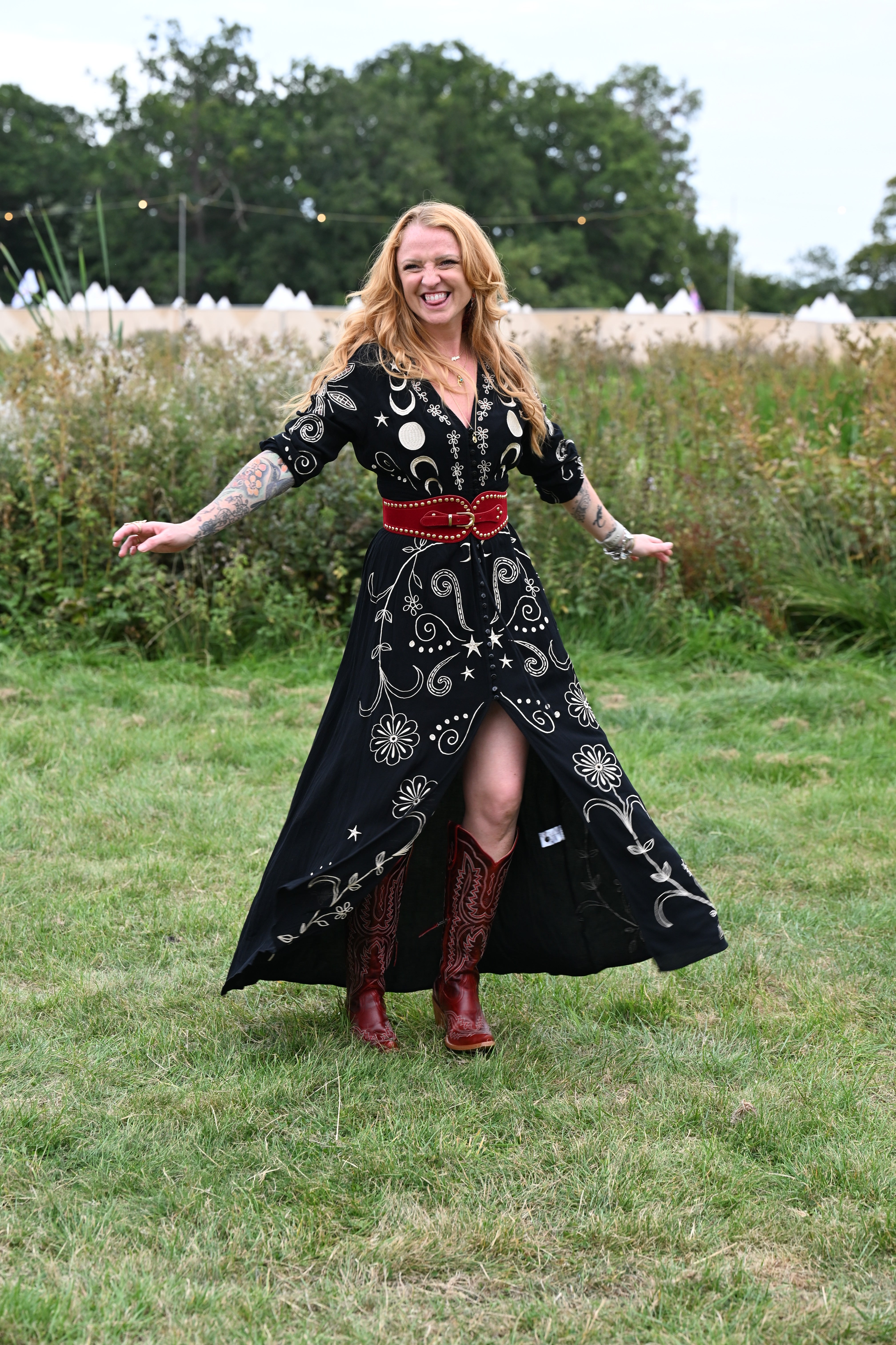 Cosmic Gold & Black Maxi Dress