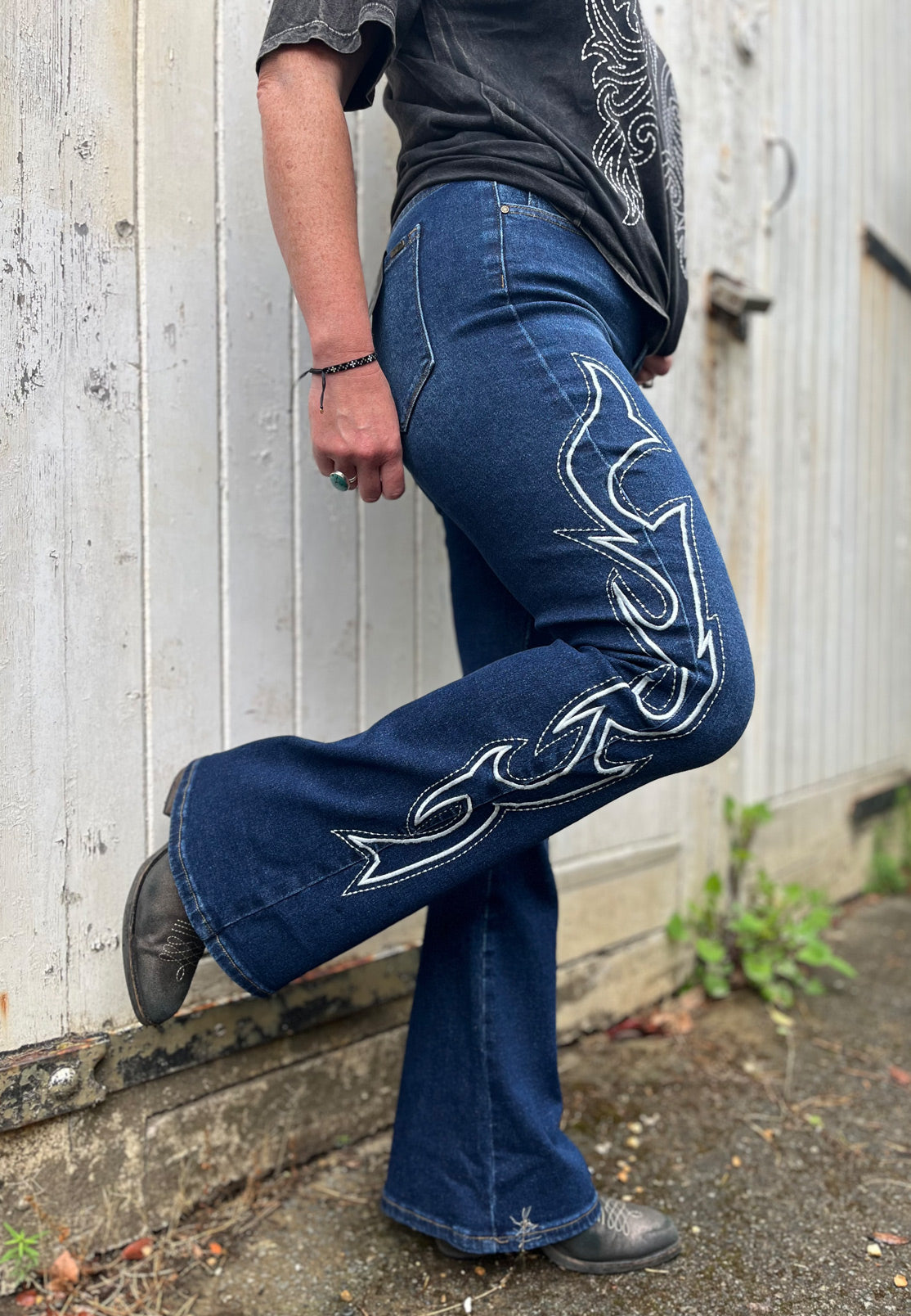 Boot Stitch Flare Jeans (XS-4XL) - Boho Buffalo Accessories