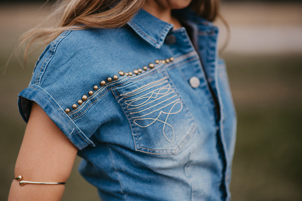 Western Denim Romper