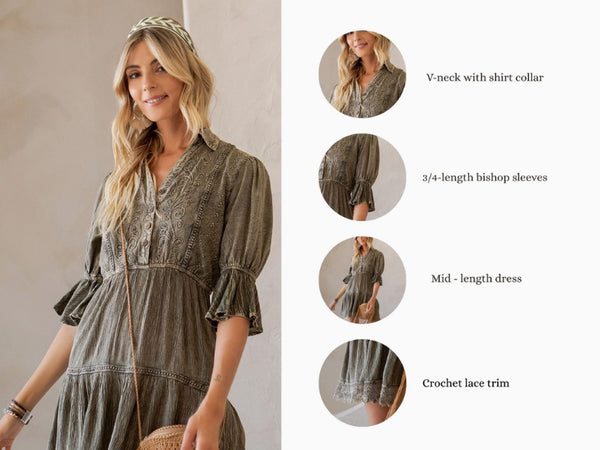 Charcoal Babydoll Dress (PLUS)