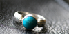 Round Turquoise Feather Ring