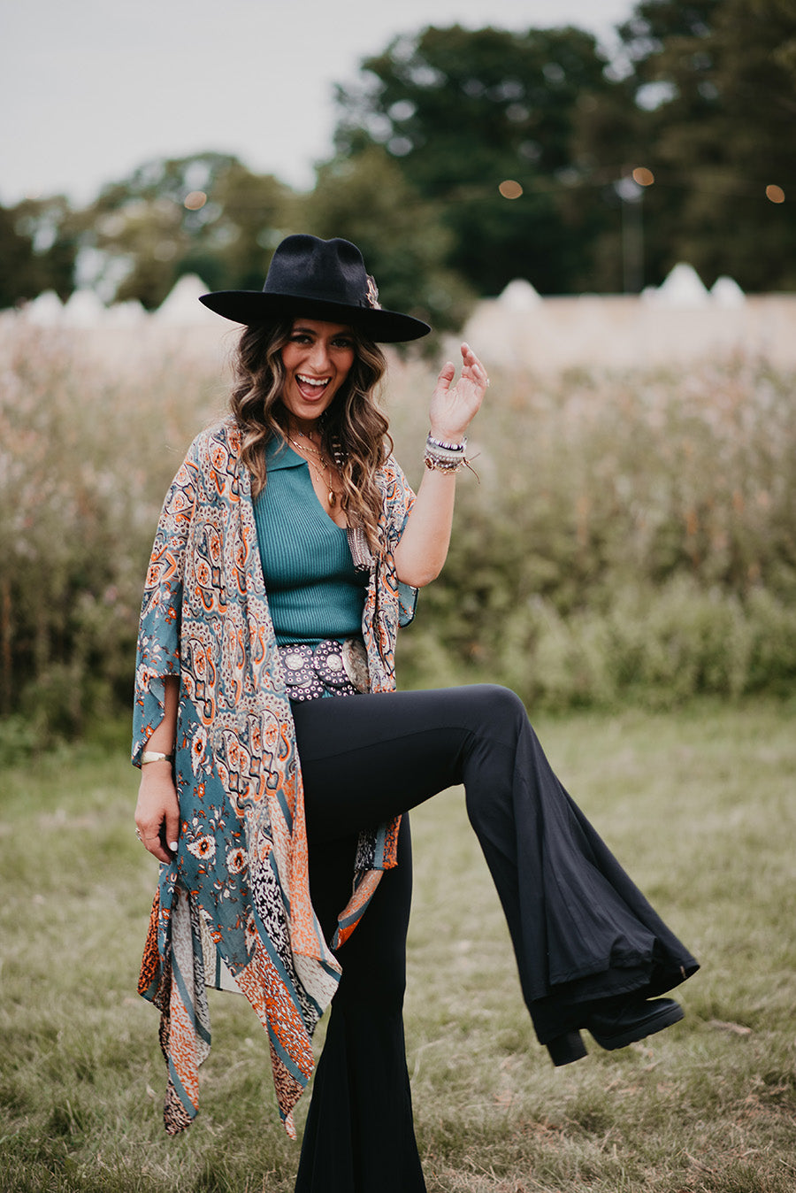 Black Stretch Flares - Boho Buffalo Accessories