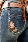 Western Flower Flare Jeans