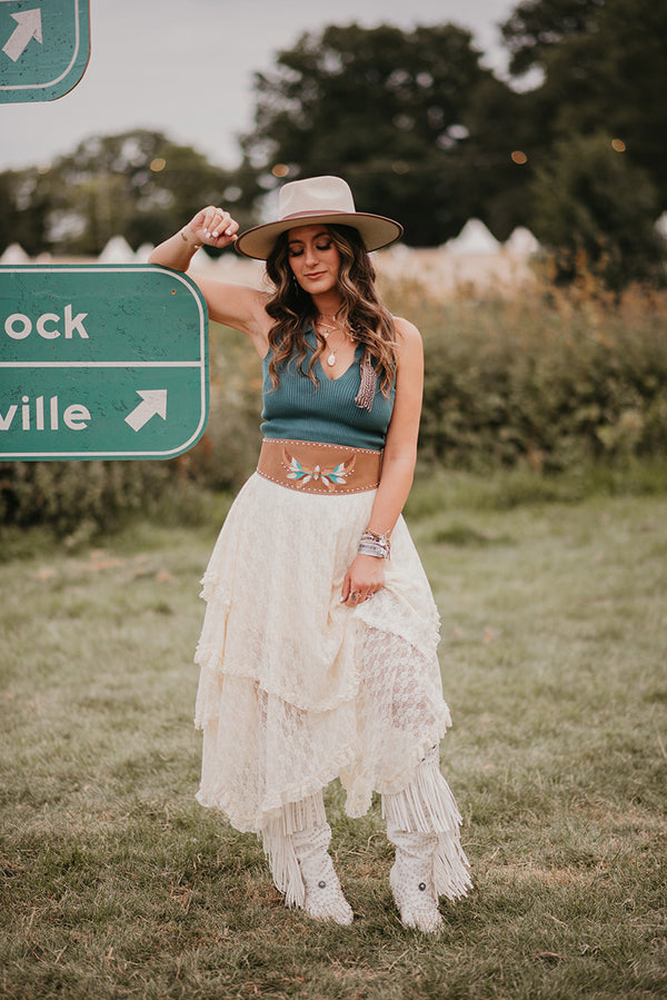 Ivory Lace Handkerchief Skirt
