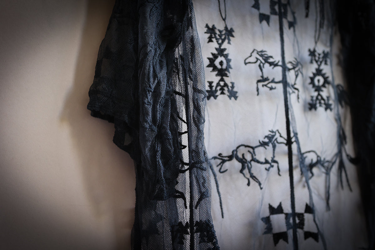 Black Lace Western Pattern Kimono - Boho Buffalo Accessories