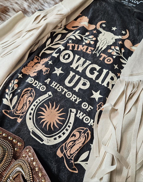 Time to Cowgirl Tee in Black