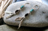 Smoky Quartz & Turquoise Feather Earrings