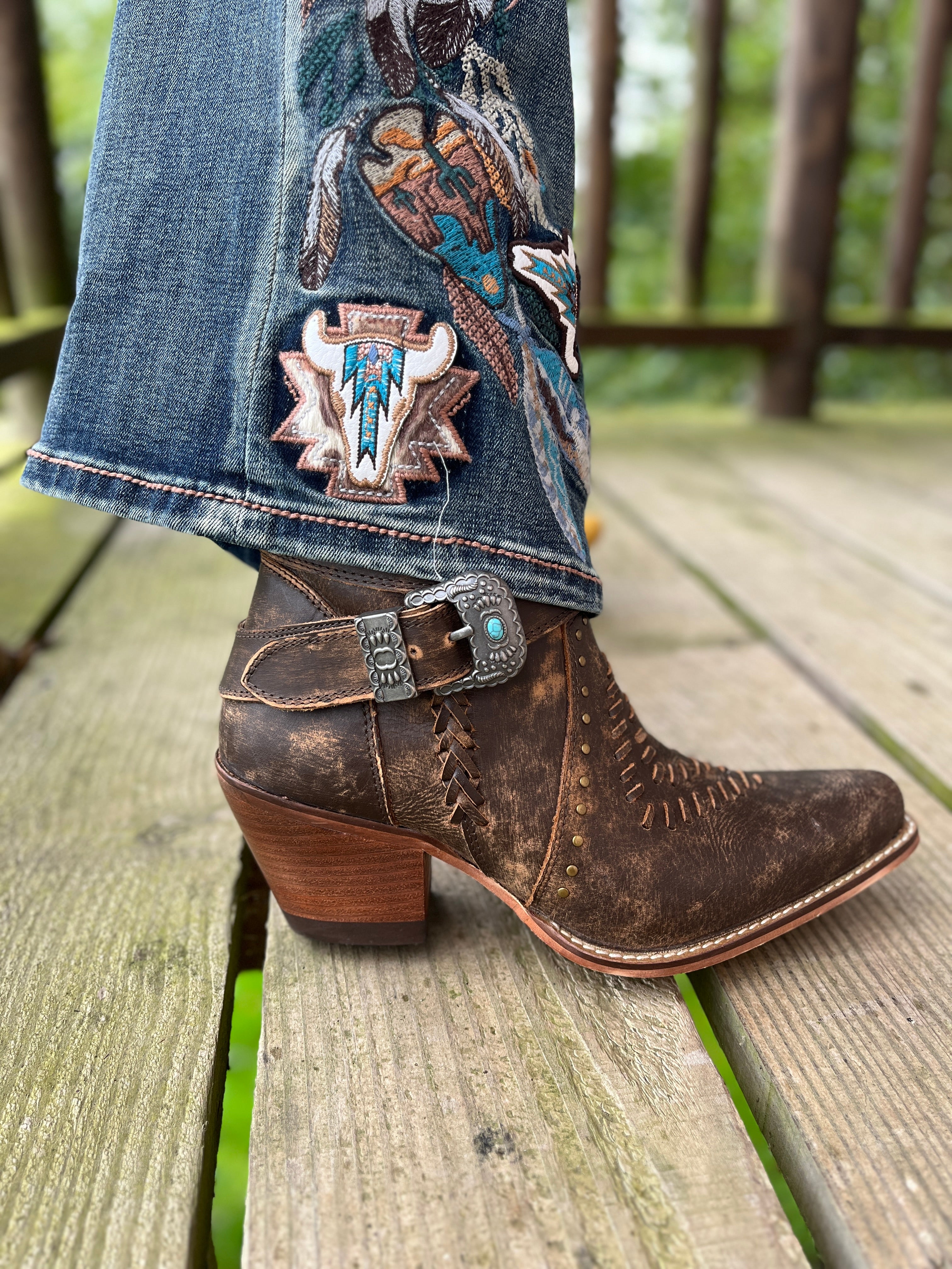 Brown Western Ankle Boots
