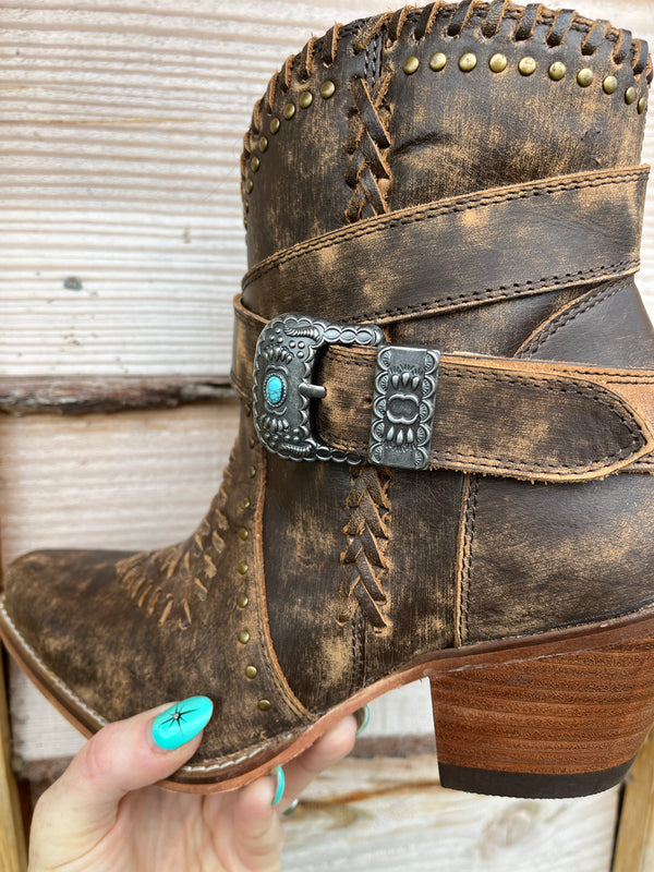 Brown Western Ankle Boots