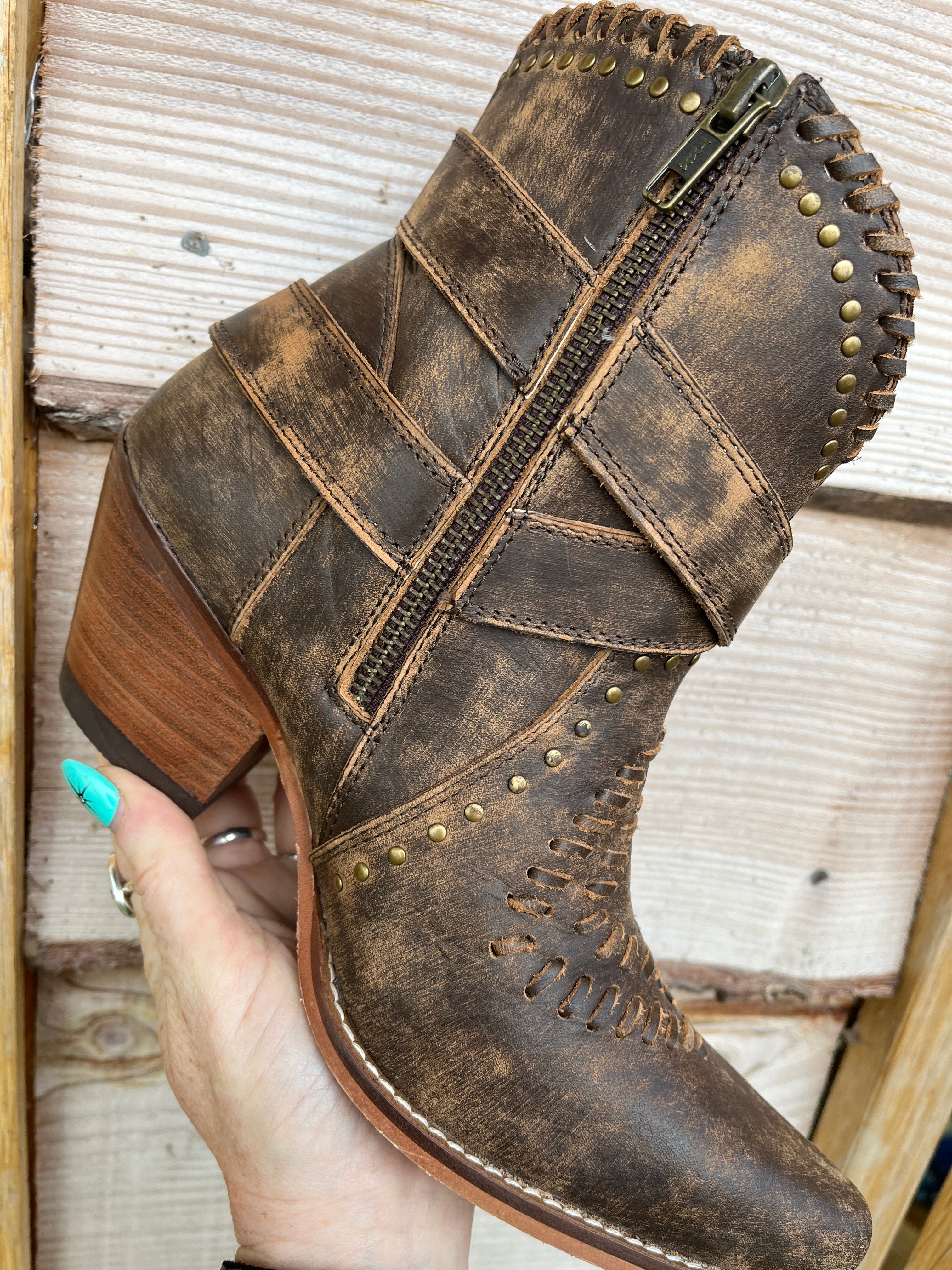 Brown Western Ankle Boots
