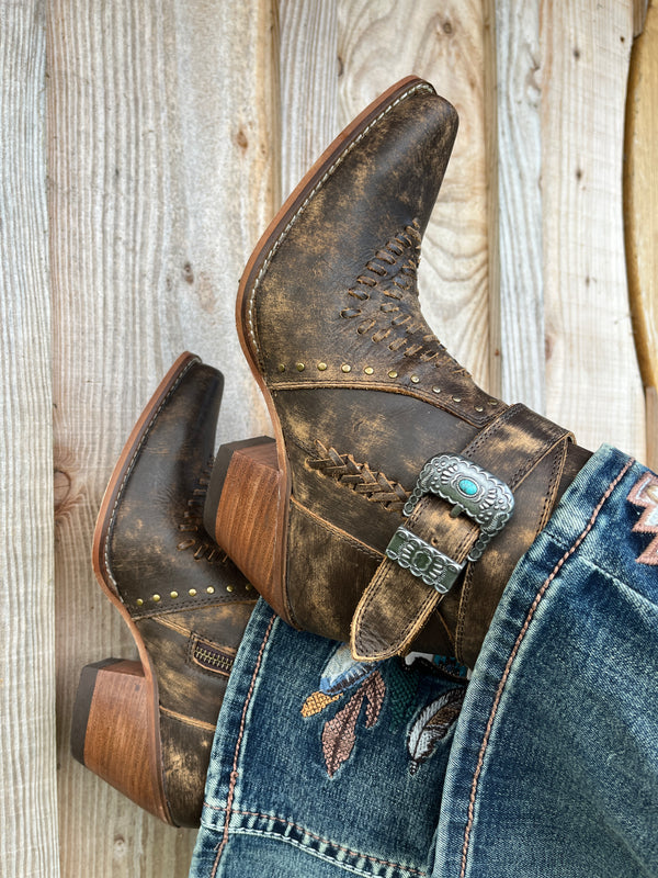 Brown Western Ankle Boots