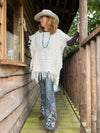 Ivory Knit Boho Poncho