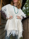 Ivory Knit Boho Poncho