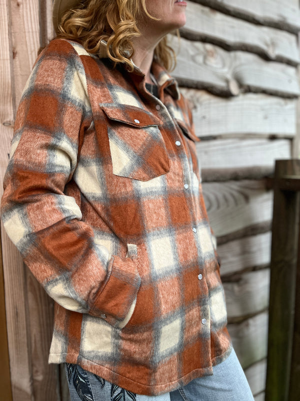 Rust Plaid Shacket