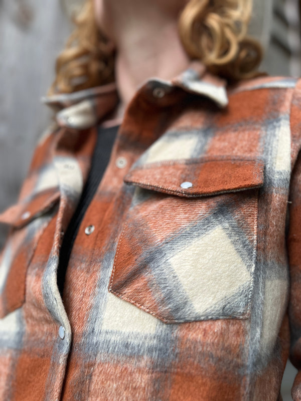 Rust Plaid Shacket