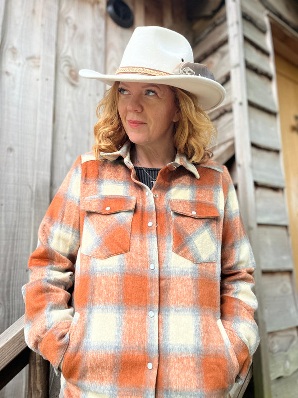 Rust Plaid Shacket